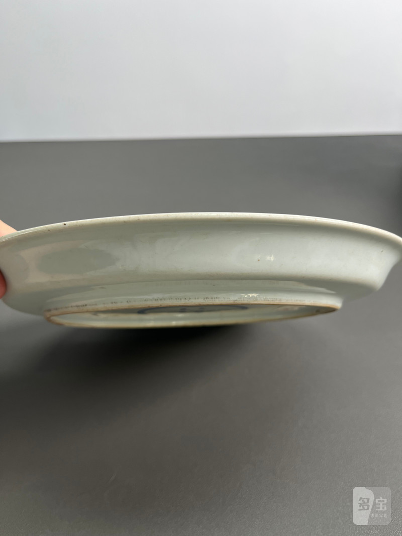 清康熙 青花博古纹大茶盘 - 图6